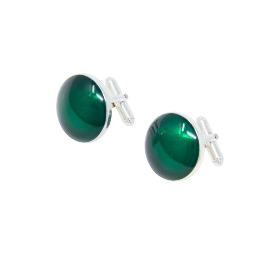 GREEN ENAMEL TWIN SET CUFFLINKS