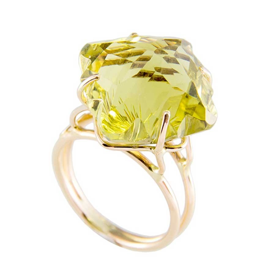 Anello con Topazio Lemon