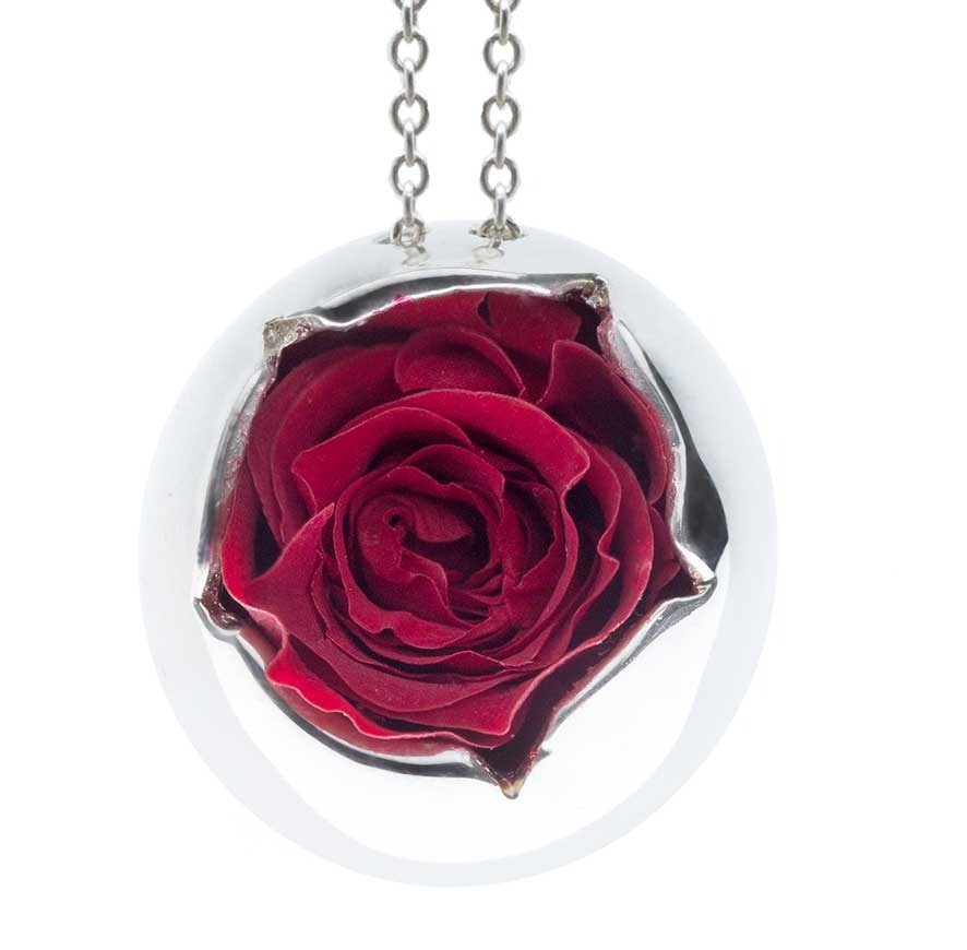  Moon Necklace with Rose