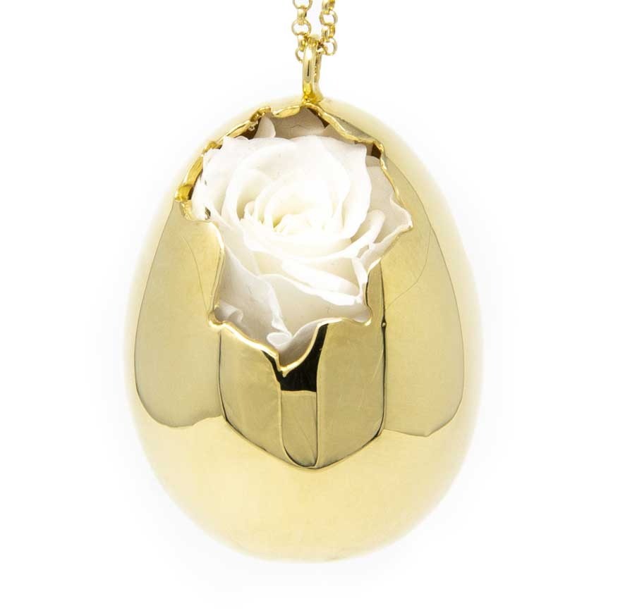 Gold MicroCosmos Pendant with Rose