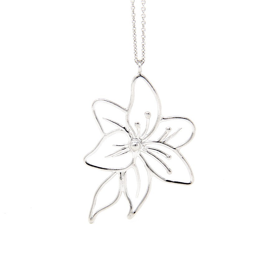 Silver Orchid Necklace 
