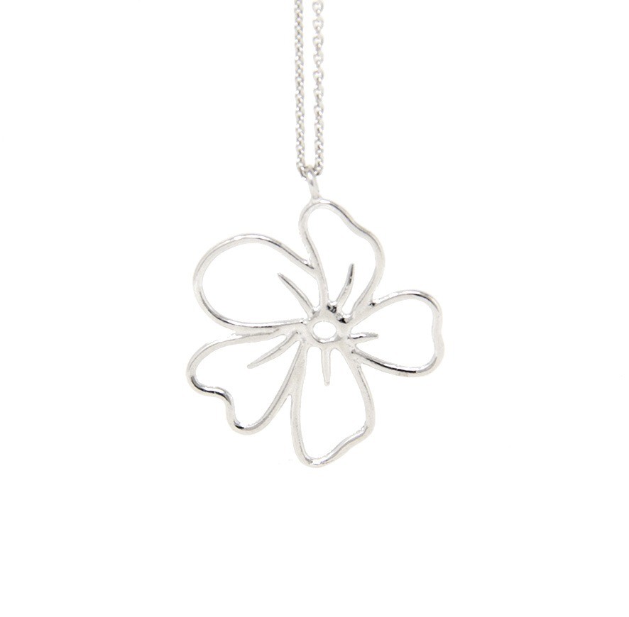 Silver Primula necklace