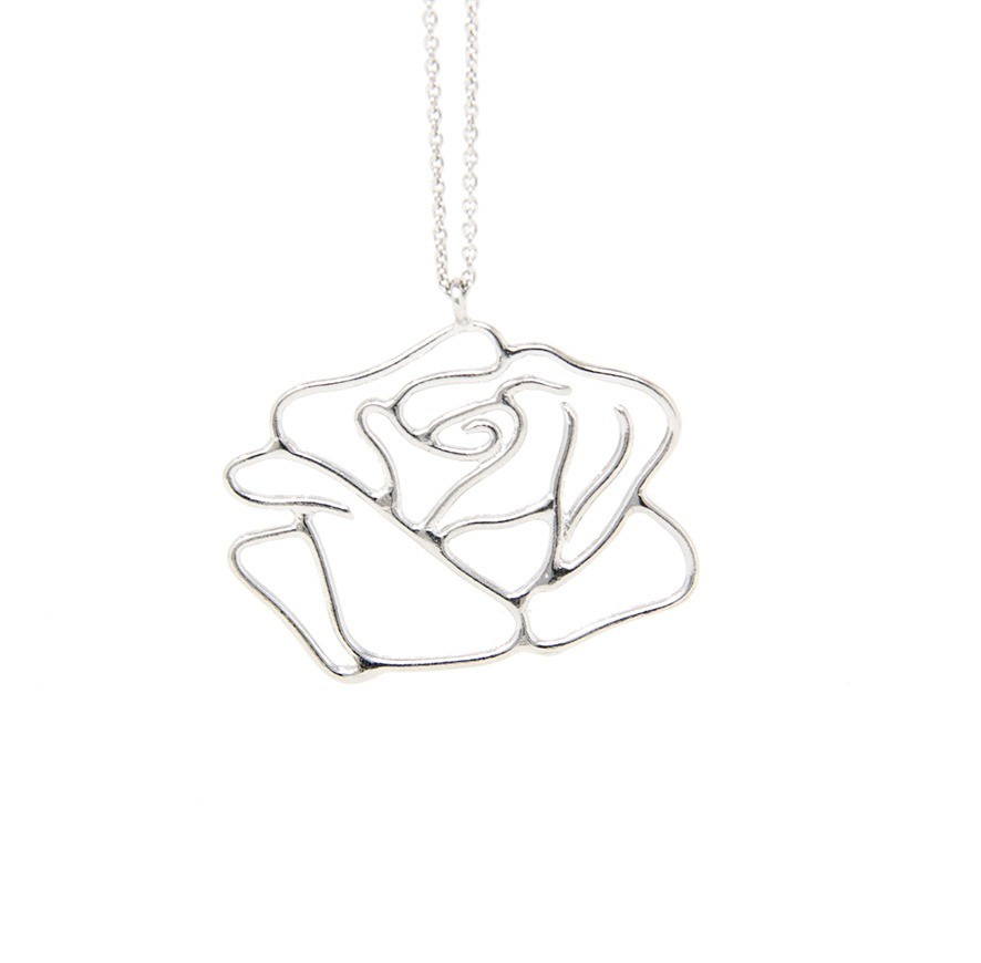 Silver Rose necklace